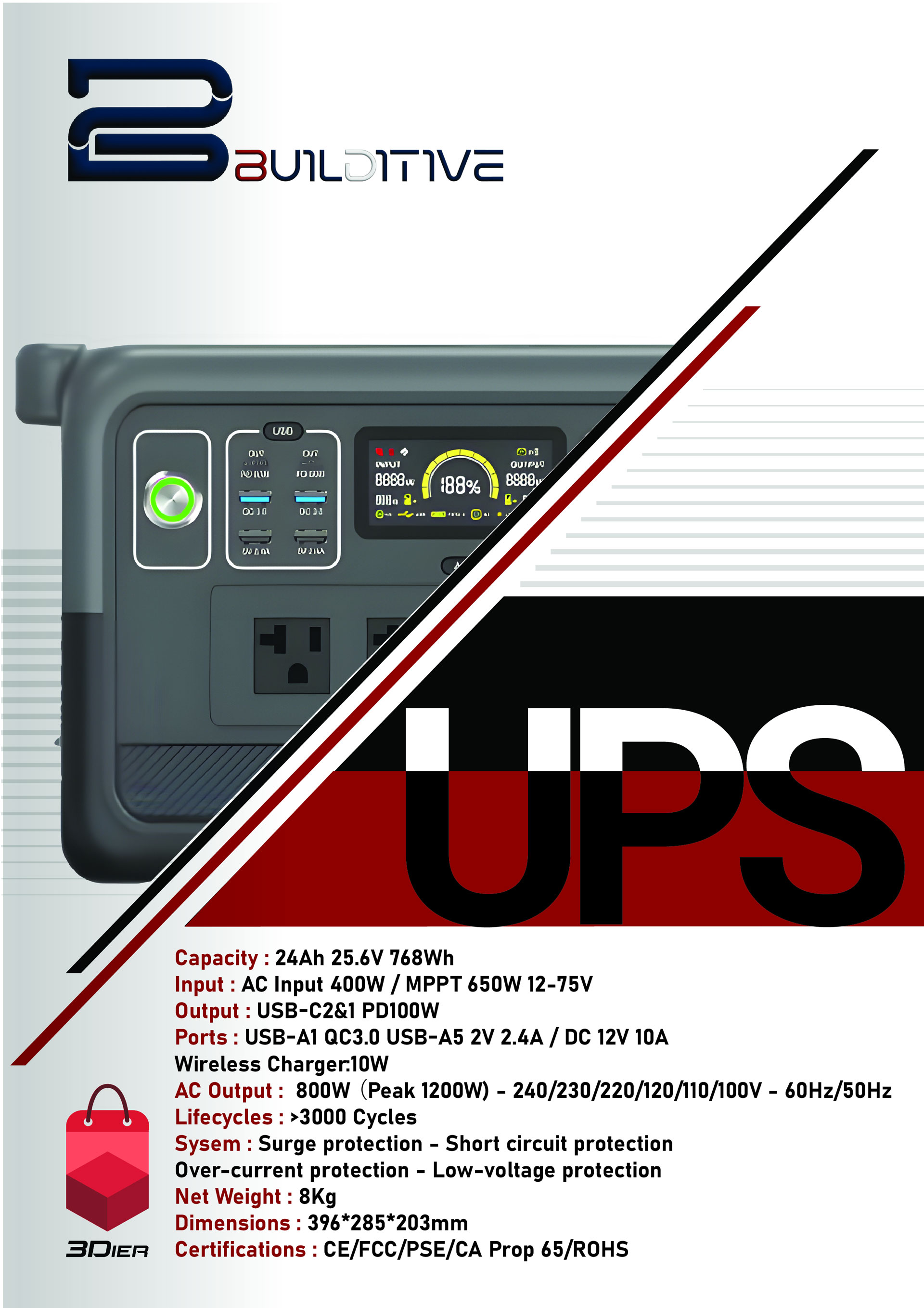 منبع تغذیه UPS برند Builditive