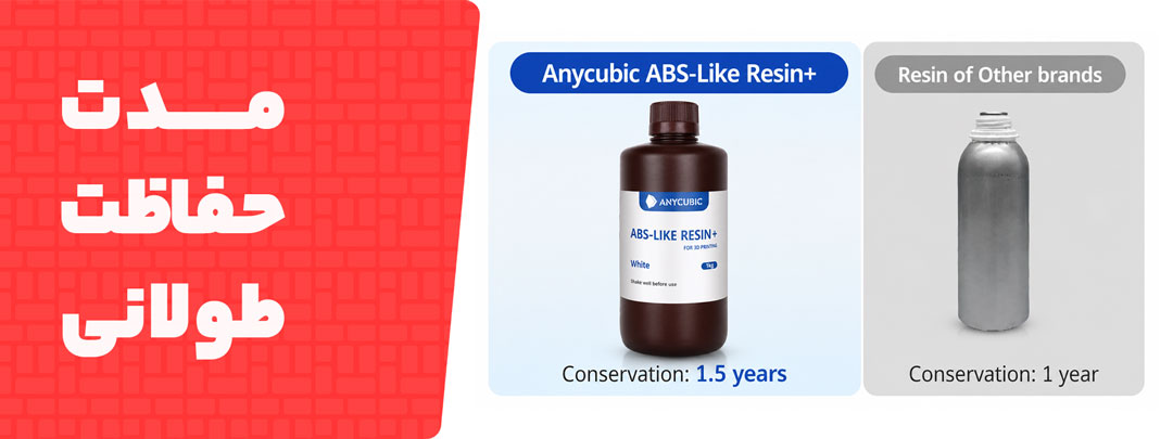 مدت حفاظت طولانی در رزین سخت Anycubic ABS Like Plus